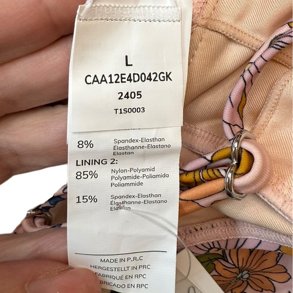 Cupshe | NWT Floral Twisted Tummy Control Ruched Cut Out One-Piece Women Size L - Picture 8 of 9